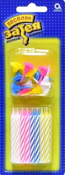 Свечи для торта с подставкой 6см 24шт