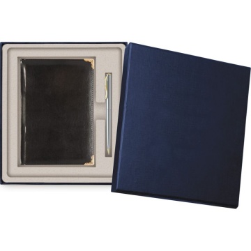 Набор подарочный "Bellagio" ежедн. 2026г А5, 336стр., черный, тв. обл., иск. кожа, + шар.ручка