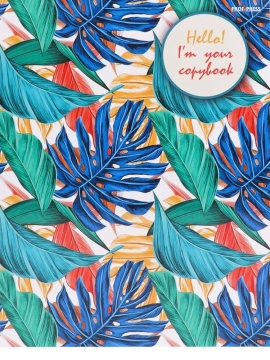 Тетрадь А5 160л кл. на кольцах Проф-Пресс "Листья монстеры"