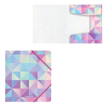 Папка для тетрадей на резинках пластиковая ErichKrause Magic Rhombs, A5+ (в пакете по 4 шт.)