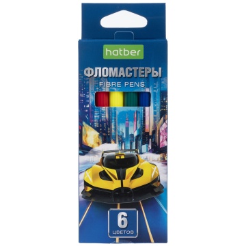 Фломастеры   6цв "Hatber. Дрифт" вентилир.колпачок