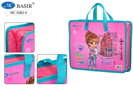 Папка для тетрадей. А4. "МОДНИЦА". С тканевыми ручками и с тканевой окантовкой