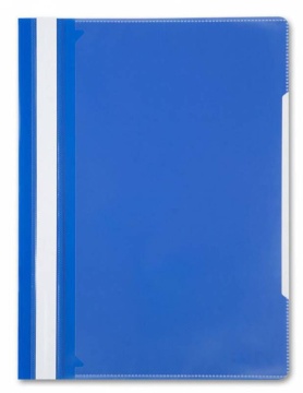 Скоросшив. пласт. прозр. верх. + карман А4 с лиц. стороны, синий, 0.12/0.16