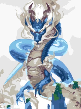 Картина по номерам на холсте 40*30см  "Небесный дракон"