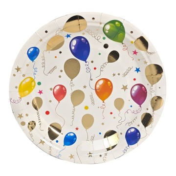 Тарелка бум. 18 см, 6 шт "Шарики"