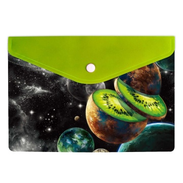 Конверт на кнопке  с рисунком А5 Космический киви, 24*17см