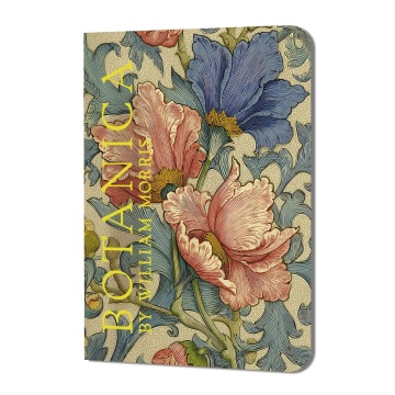 Записная книжка  90*120мм  24л. картон, скоба "BOTANICA by William Morris. Рзовые и голубые цветы" т