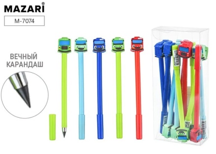 Карандаш вечный. МАШИНКИ. 4 цвета корпуса ассорти