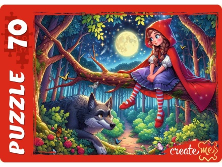 Пазлы   70 элементов  237*330мм. "Красная шапочка и волк"