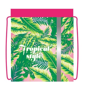 Мешок для обуви 1 отд, 460*360, светоотр. "Тропический узор" сетка д/вентиляции