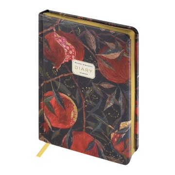 Ежедневник недат. А5+ 120л., тв.обл., иск.кожа "Flora. Гранат" ляссе