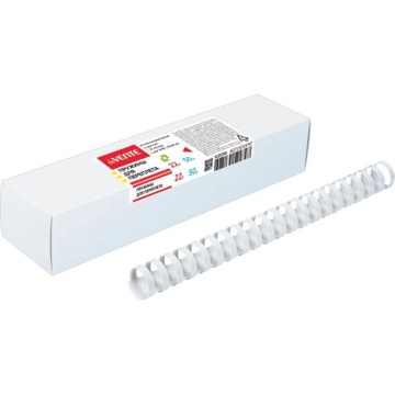 Пружины для переплета пластиковые 22мм, 50шт, белые круглые