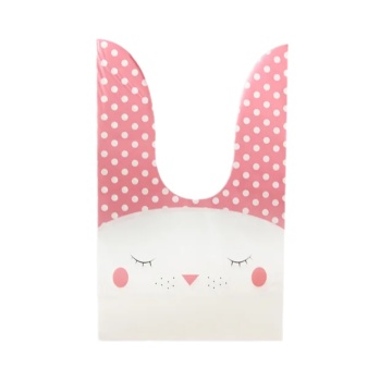 Мешок подар. ПВХ  с ушами 16*27см "Уши в горошек" 50шт/уп