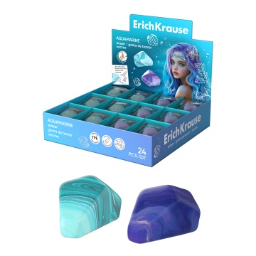 Ластик ErichKrause Aquamarine (в коробке по 24 шт.)