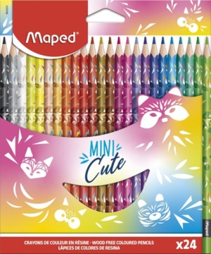 Карандаши цвет. 24цв  Maped Mini cute , пластиковые, декорированные