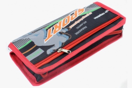 Пенал школьный. 1 секция, карман. На молнии. SPORT