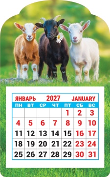 Календарь на магните фигурный 95х150мм на 2027г. "Символ года. Трое друзей"