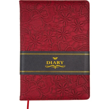Записная книжка А5  80л. "Diana" бордовый, иск.кожа, тв. обложка, ляссе, клетка