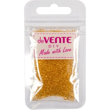 Бисер круглый "deVENTE. Glass"  2 мм, 10гр, стекло, прозрачн., золотистый