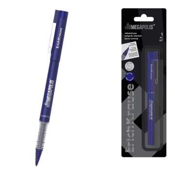 Ручка-роллер ErichKrause MEGAPOLIS Stick 1.0, цвет чернил синий (в блистере по 1 шт.)