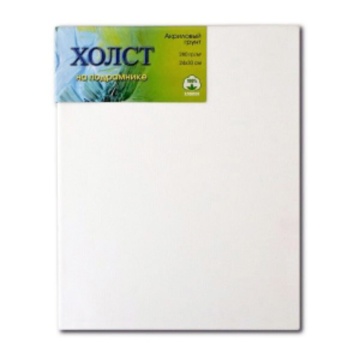 Холст на подрамнике 30*40см, 100% хлопок, мелкое зерно, акрил, белый