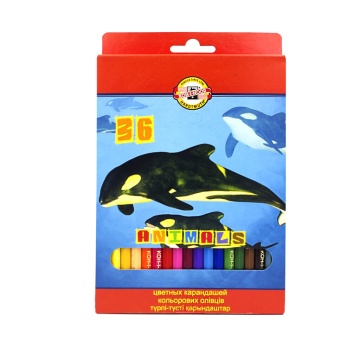 Карандаши цвет. 36цв  Koh-I-Noor "Животные"