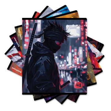 Тетрадь А5 48л кл. Erich Krause "Samurai" УФ-лак выборочный+ламинация матовая MIX-PACK