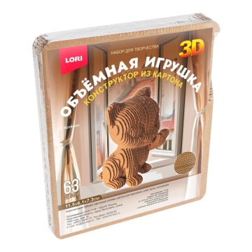 Конструктор 3D из картона "Котёнок" 63 дет.