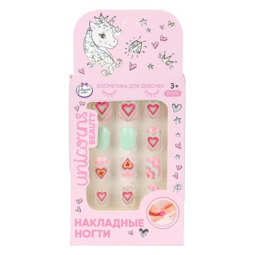Накладные ногти "Сердечки"