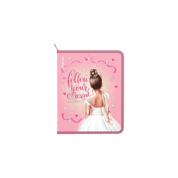 Папка д/тетрад. А5 (245*190*30) 1отд. молния вокруг, пластик "Pointes"