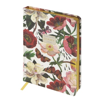 Ежедневник недат. А5+ 120л., тв.обл., иск.кожа "Flora. Пионы" ляссе