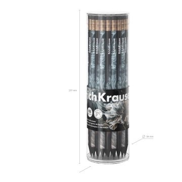 Чернографитный карандаш ErichKrause Fluid, круглый, с ластиком, НВ (в тубусе по 42 шт.)