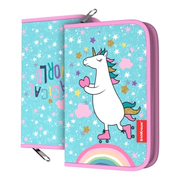 Пенал-книжка без наполнения ErichKrause 135x205x30мм Rainbow Skate