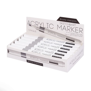 Маркер акриловый BV "Sketch and Art" серебряный пулевидн. 1-3мм