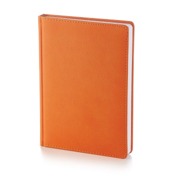 Ежедневник недат. А5+ 136л., тв.пер., иск.кожа "Leader. Оранжевый" ляссе