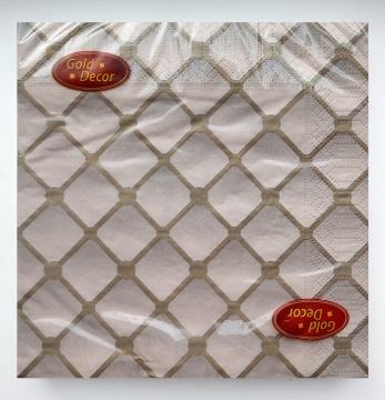 Салфетка Gold decor "Диамант" 33*33см, 20 шт., 3-х слойная