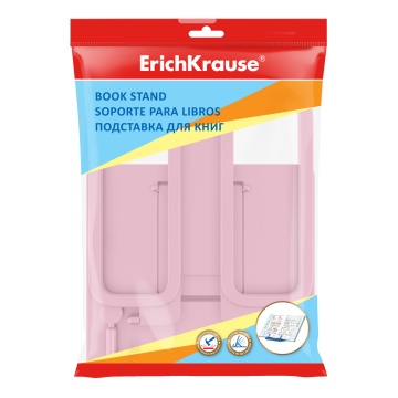 Подставка для книг пластиковая ErichKrause Base, Pastel, розовый