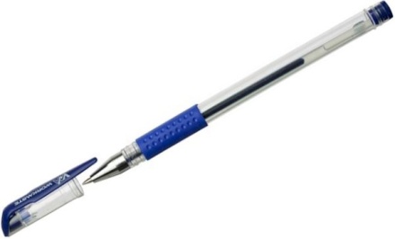 Ручка гелевая Workmate синяя, с манжеткой, толщина письма 0,5мм, диаметр шарика 0,7мм,