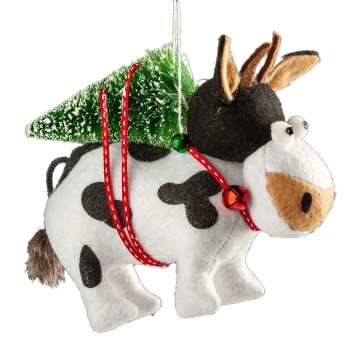Украшение ErichKrause Decor Корова с елкой 15см