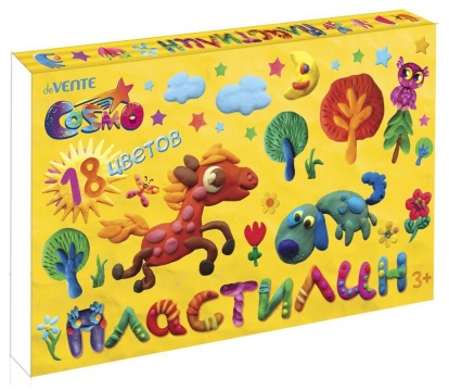 Пластилин 18цв 360гр. Cosmo, со стеком, карт.упак.