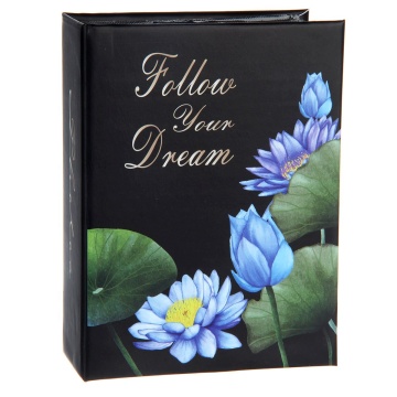 Фотоальбом 100 фото 10*15см Лилии, черные страницы