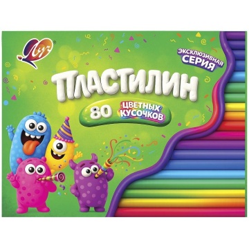 Пластилин 80цв.кусочков 690гр., со стеком, карт.упак.,буклет