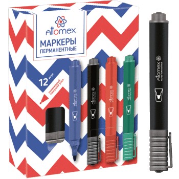 Маркер перманентный 3,0 мм  черный Attomex