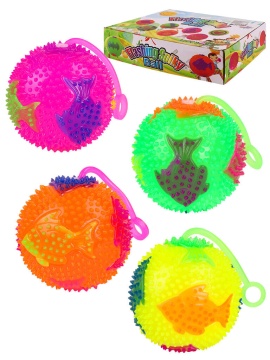 Мяч со светом  7,5см "Рыбка"