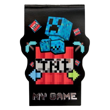 Блокнот А7  40л скоба "My Game" без лин., тисн.фольгой, фигурн.выруб.