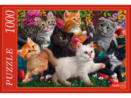Пазлы 1000 элементов  685*480мм. "Котята в саду"