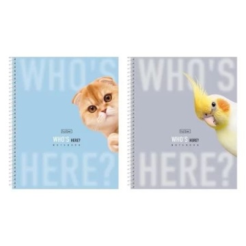 Тетрадь А5  96л ЛИН. гребень Hatber "Кто здесь?" мат.лам., 2диз.в блоке