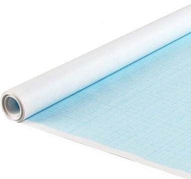 Миллиметровка, рулон 80гр. 878х10, голубая сетка