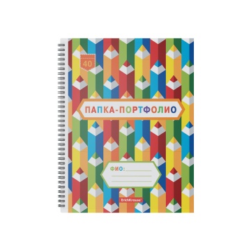 Папка-портфолио пластиковая ErichKrause Креативные заметки, c 40 карманами, A4 (в пакете по 4 шт.)