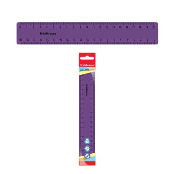 Линейка пластиковая ErichKrause Iris, 20см, фиолетовая, во флоупаке